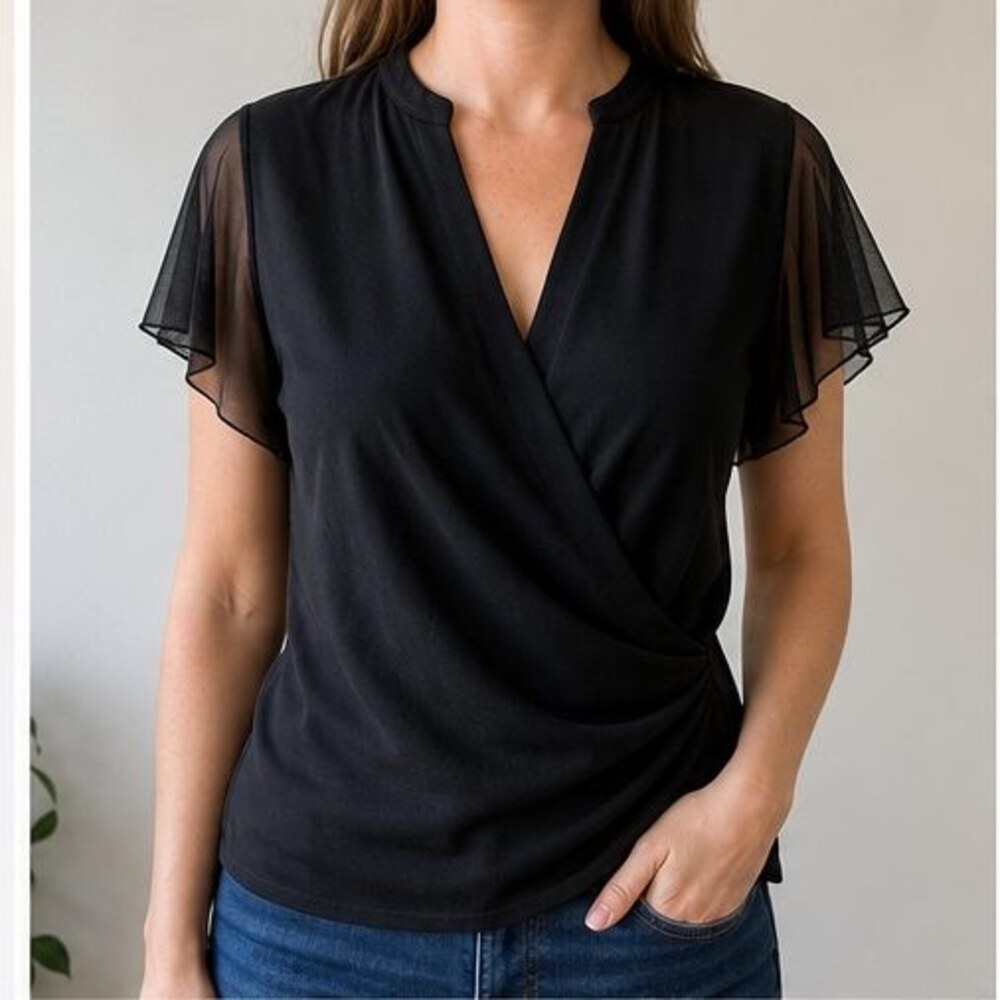 Black Ruffle Blouse - Picture 2 of 6